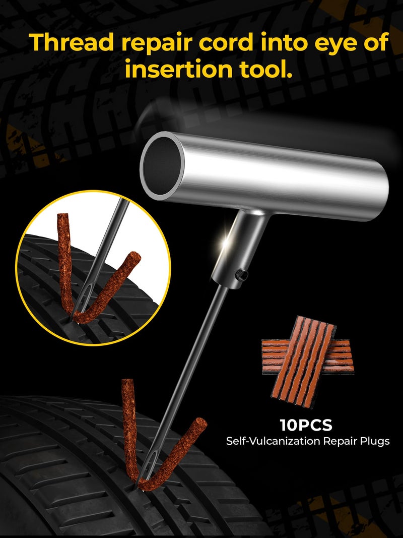 AUTOWN Tire Repair Kit with Plugs Fix Punctures & Plug Flats with Ease - Heavy Duty Flat Tire Puncture Repair Kit for Car  Motorcycle  ATV  UTV  RV  Trailer  Tractor  Jeep  Etc - Image 4